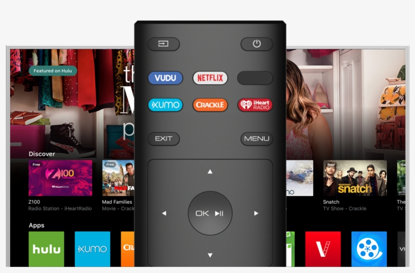 Vizio Xrt136 Tv Remote - Vizio Xled, transparent png download