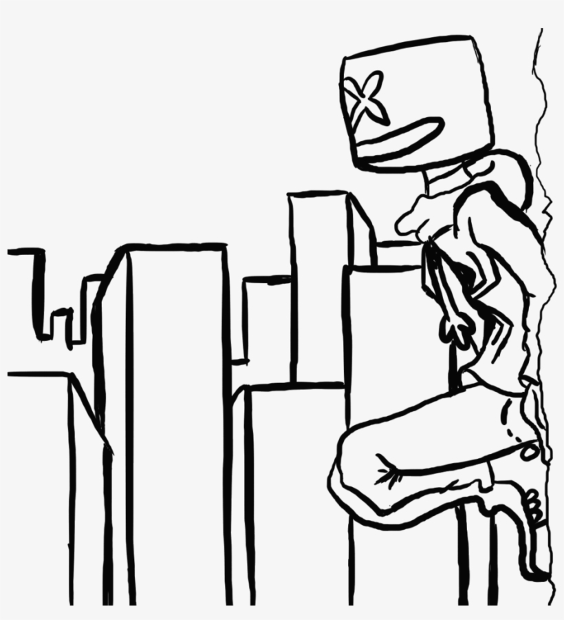 Marshmello Spidersona Inking - Line Art, transparent png download
