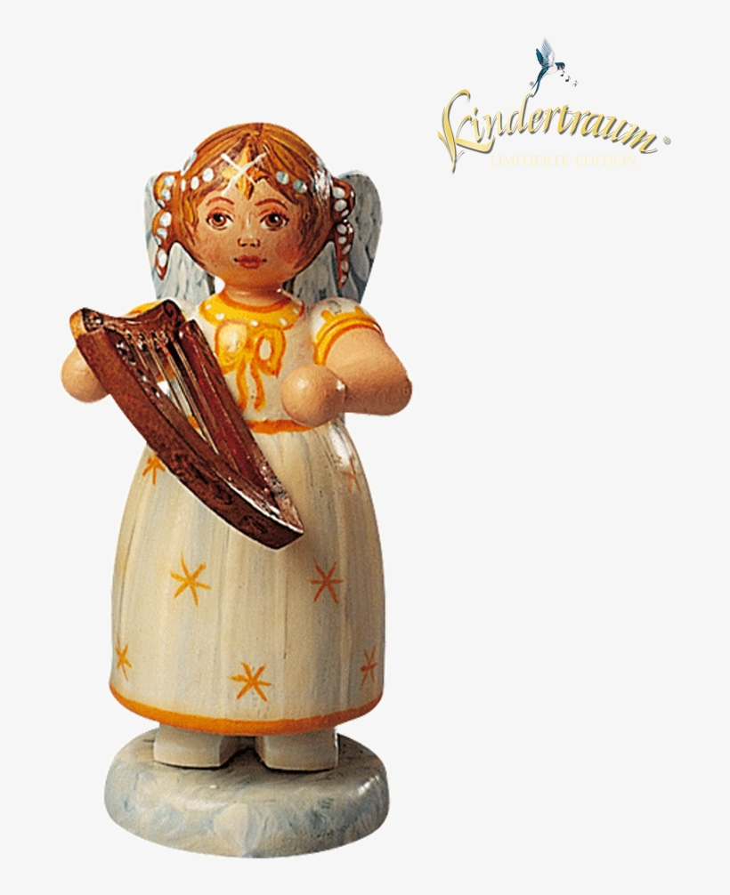 "angel With Hand Harp" - Figurine, transparent png download