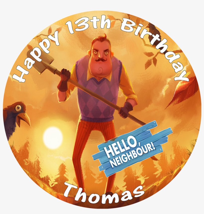Hello Neighbor Edible 8" Personalised Round Birthday - Albion Boys And Girls Club, transparent png download