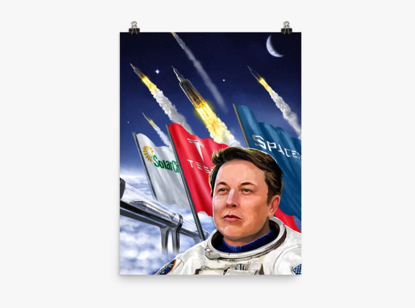 Elon Musk Poster Space X Tesla Solar City Hyperloop - Elon Musk Plakat, transparent png download