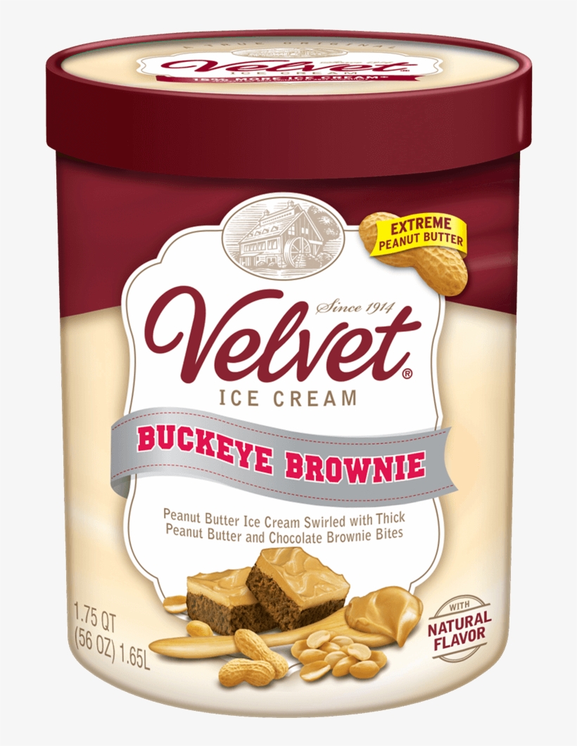 Buckeye Brownie - Velvet Ice Cream Flavors, transparent png download