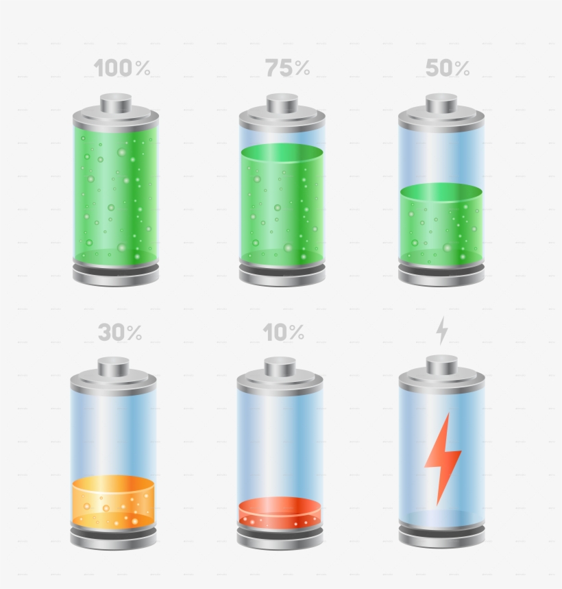 Battery Icon Set - Water Bottle, transparent png download