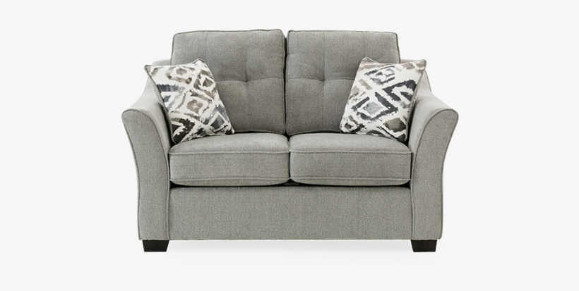 Image For Grey Upholstered Loveseat With Decorative - Studio Couch, transparent png download