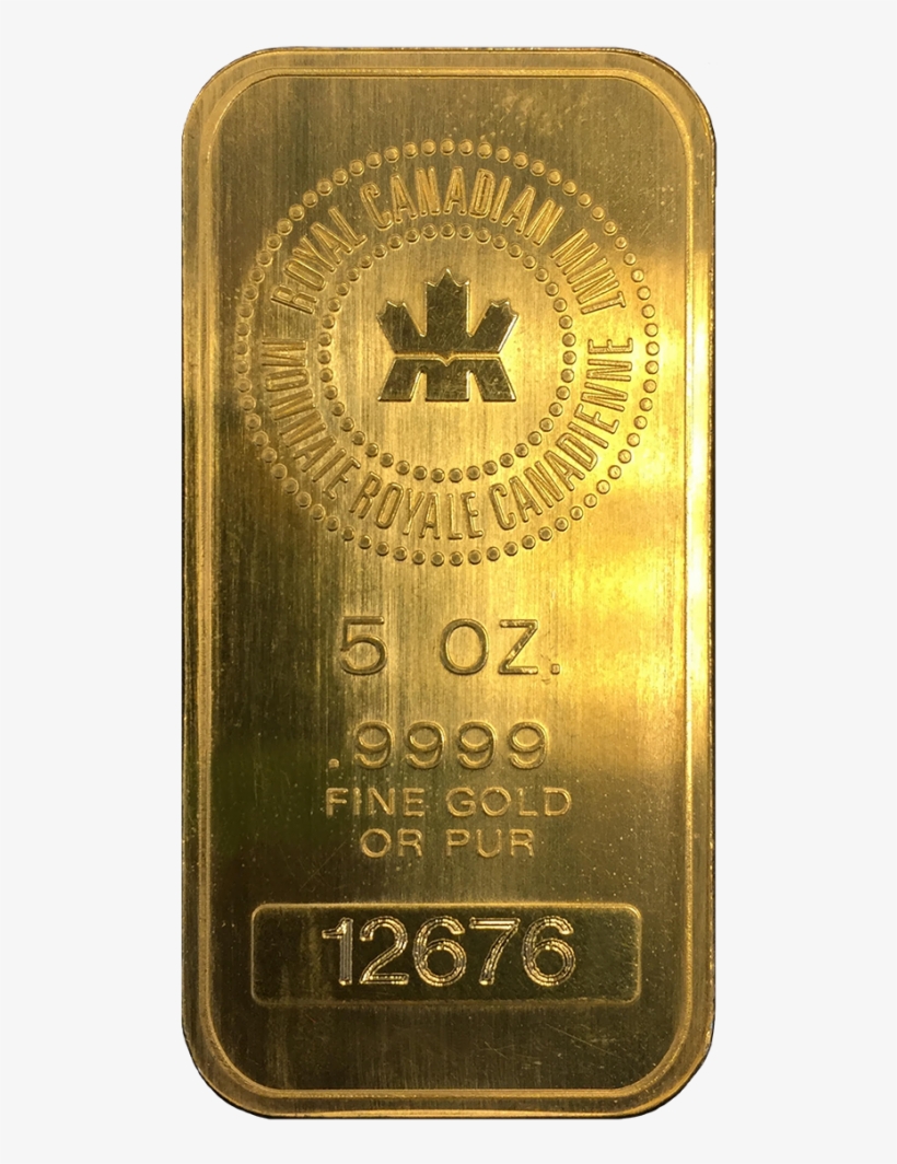 Gold 5 Oz Royal Canadian Mint Bar - Royal Canadian Mint 5 Oz Gold Bar, transparent png download