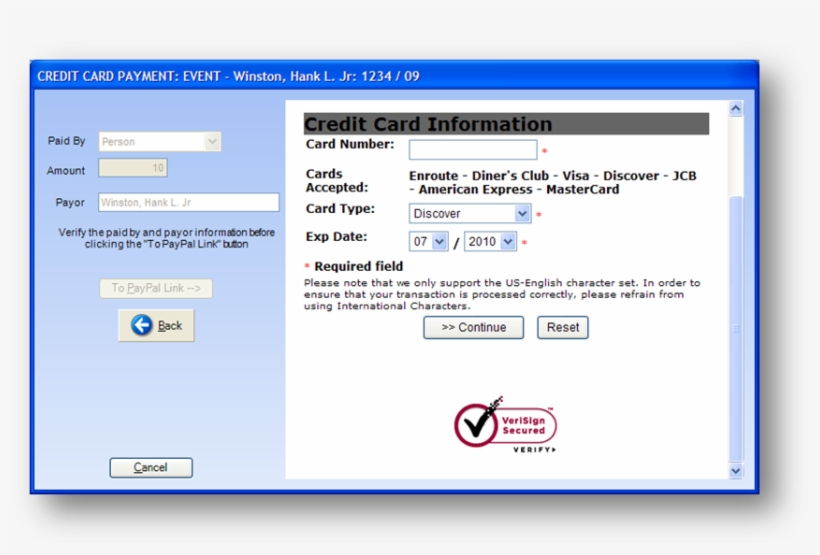 Enter The Card Number, Select The Card Type, And Enter - Verisign Secured, transparent png download