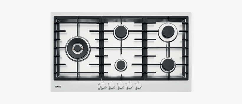 Aeg 90cm Stainless Steel Gas Cooktop Hg90fxa - 90 Cm Gas Hob, transparent png download