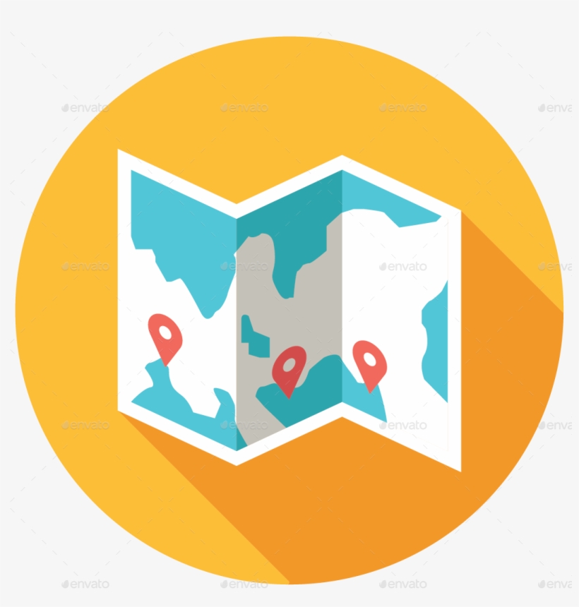 Map Icon - Flat Map Icon Png, transparent png download