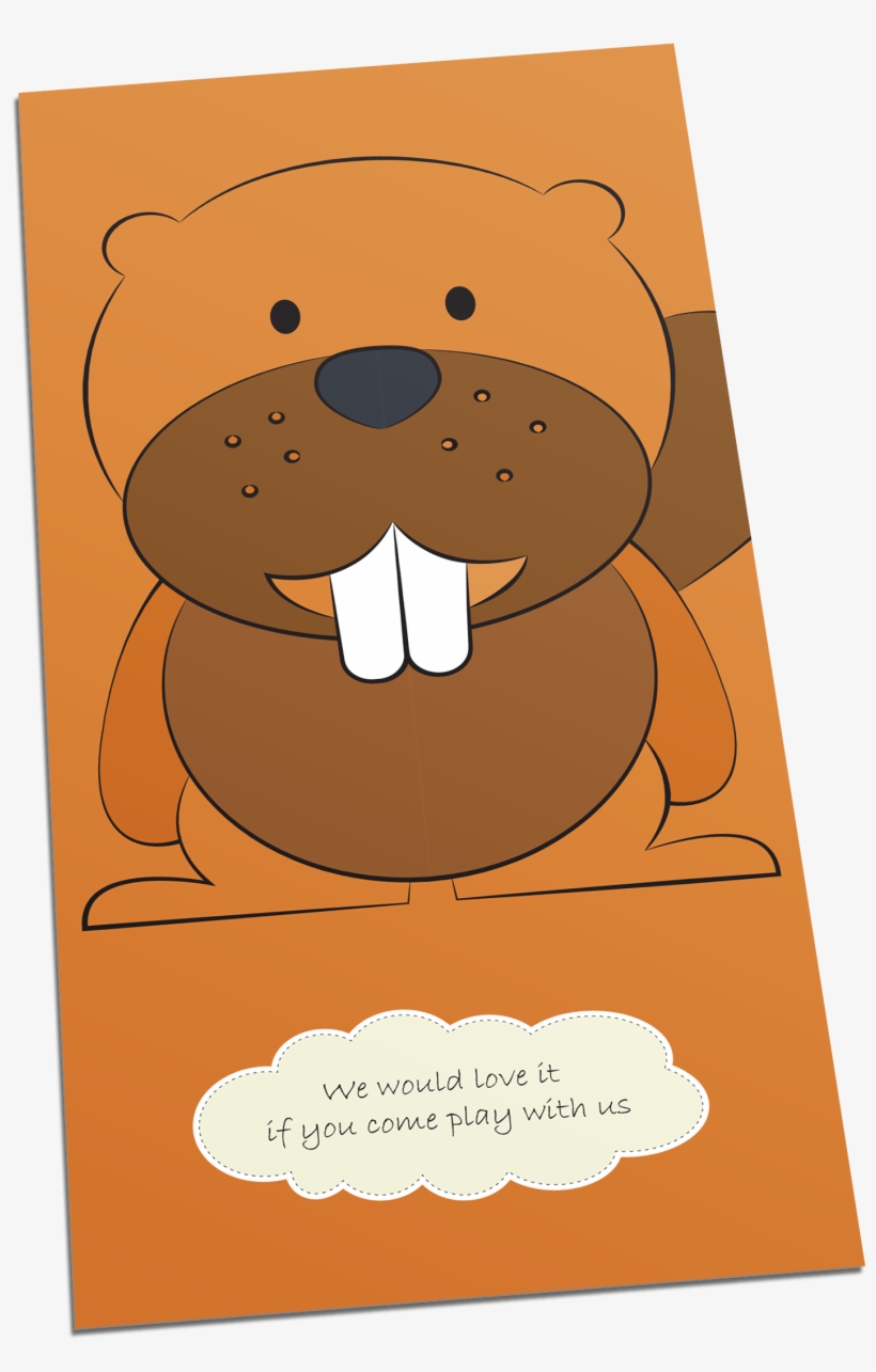 Beaver Postcards Suitable For Individual Childcare, - Cartoon, transparent png download