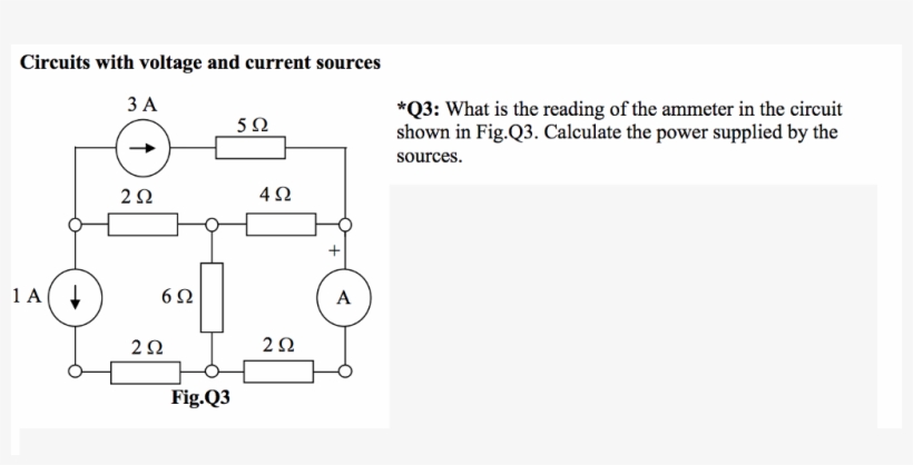 Circuits With Voltage And Current Sources 3 A Q3 - Diagram, transparent png download