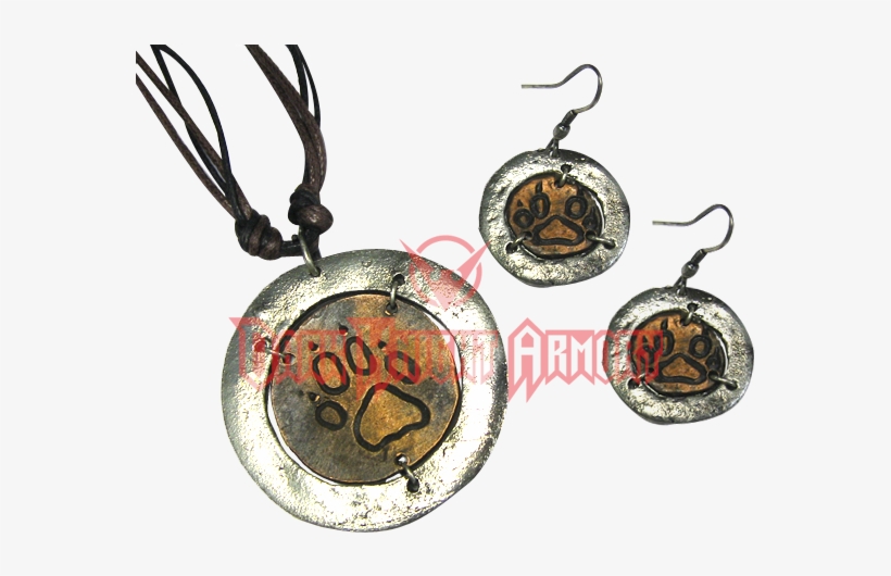 Silver And Copper Bear Paw Jewelry Set - Grand Way, transparent png download