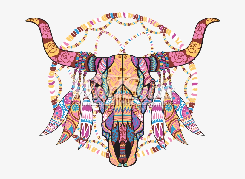 Mosaic Cowskull - Illustration, transparent png download