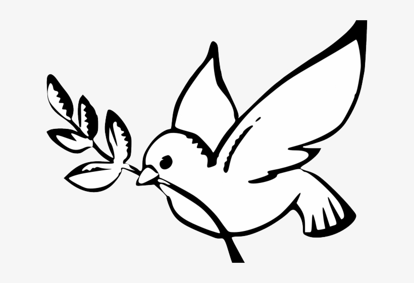 White Dove Clipart Peace - Peace Clip Art Black And White, transparent png download