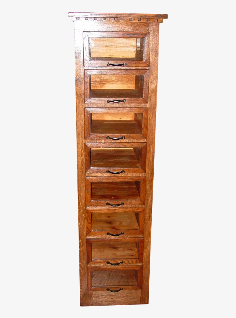 Neat Eight Glass Door Quartered Oak Cabinet - Dresser, transparent png download