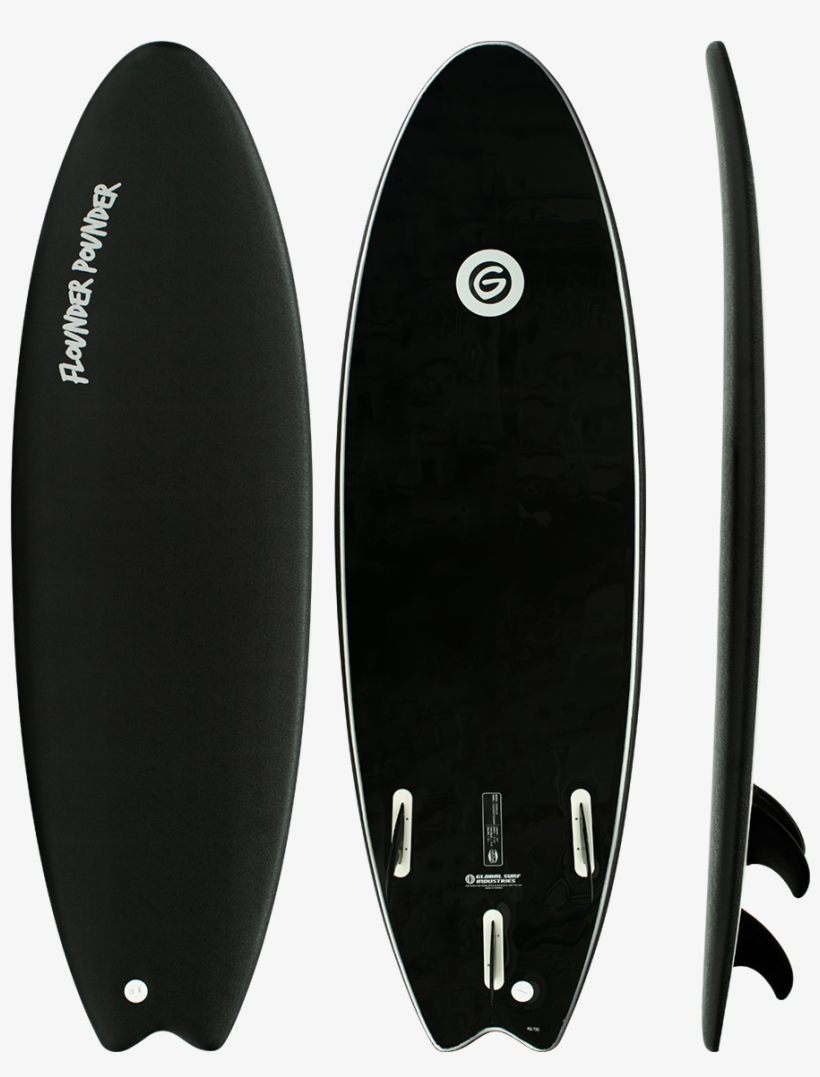 Gnaraloo Flounder Pounder Softboard Black - Flounder Pounder Surfboard, transparent png download