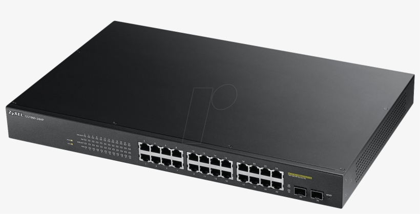 24 Port 10/100/1000 Gigabit Sfp Poe Switch Zyxel Gmbh - Zyxel Gs1900 24, transparent png download