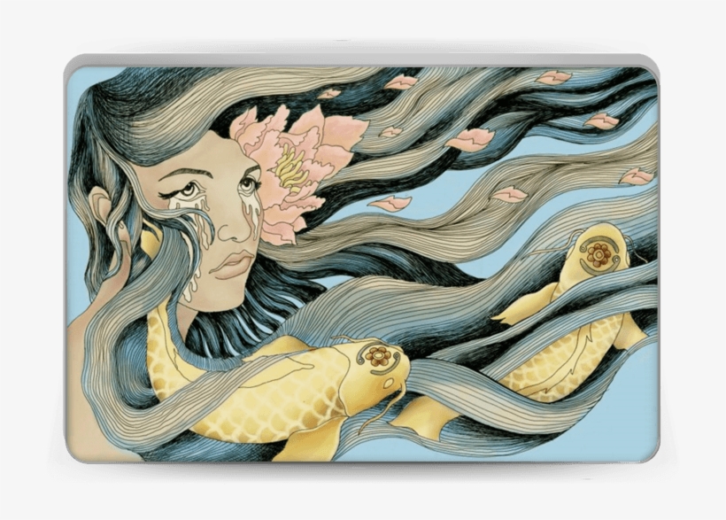 Fish Love Skin Laptop - Illustration, transparent png download