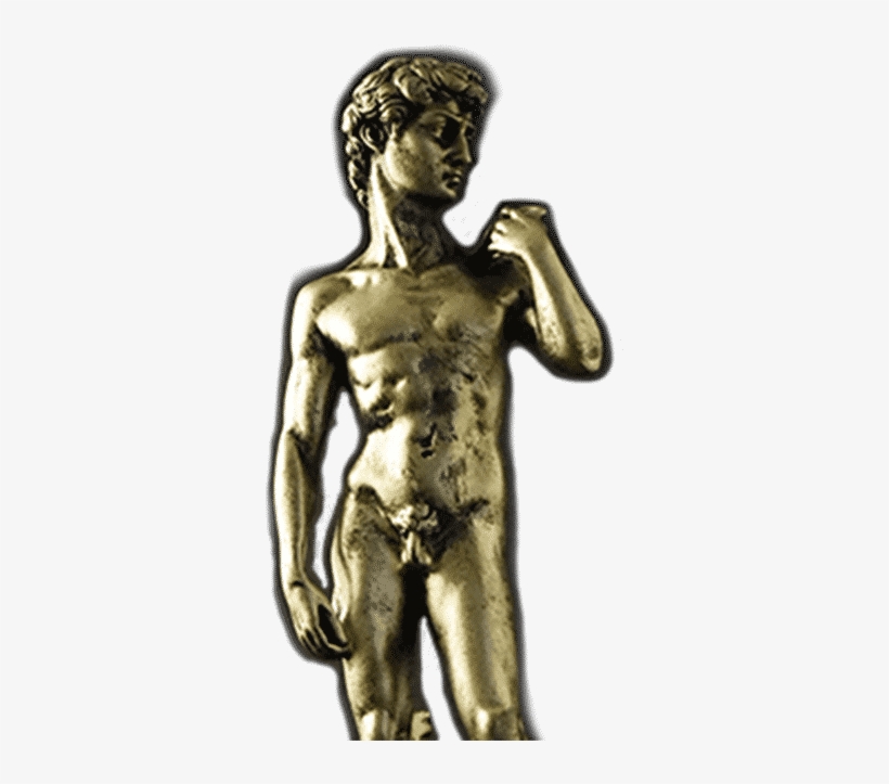 David By Michelangelo Gold Paint And Glazed 29 Cm - Statue, transparent png download