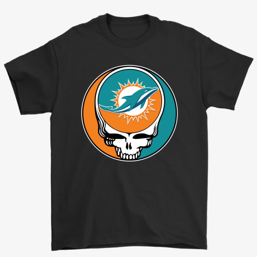 Nfl Team Miami Dolphins X Grateful Dead Logo Band Shirts - Miami Dolphins, transparent png download