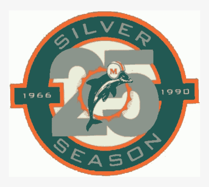 Miami Dolphins Iron On Stickers And Peel-off Decals - Miami Dolphins Anniversary Logo, transparent png download