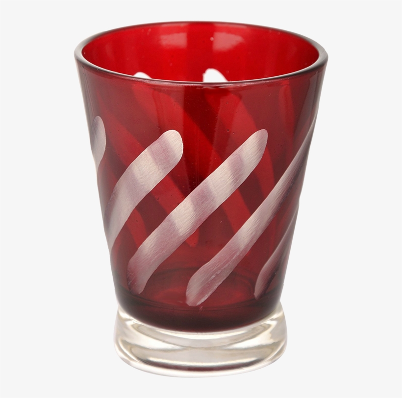 Red Diagonal Stripe Glass Tealight Candle Holder - Pint Glass, transparent png download