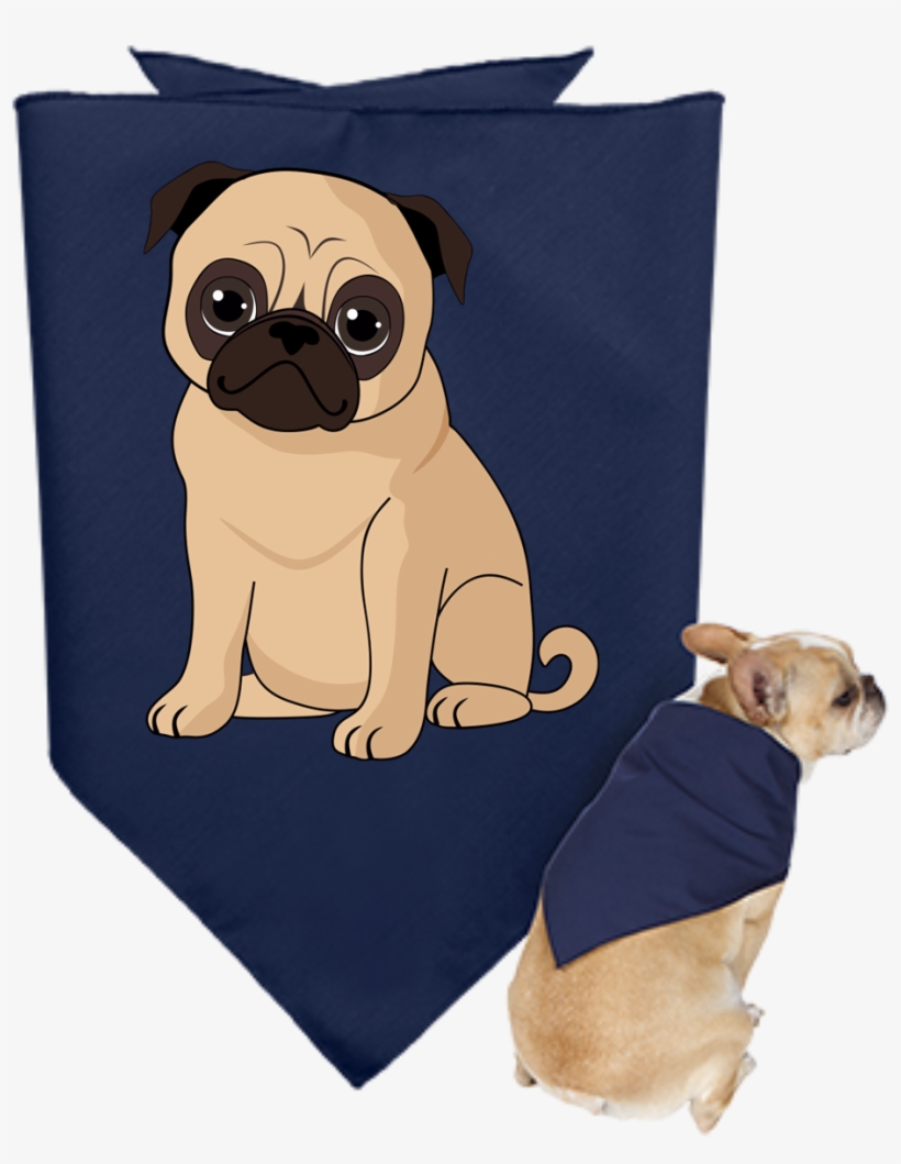 Red Bandana Pug - Kerchief, transparent png download