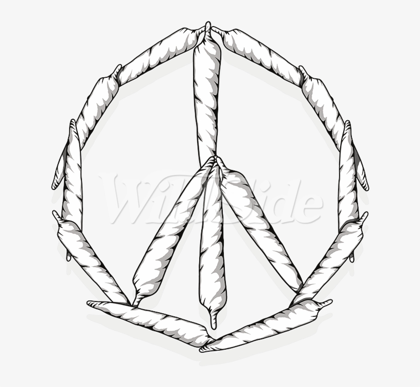 Joint Peace Sign - Sketch, transparent png download