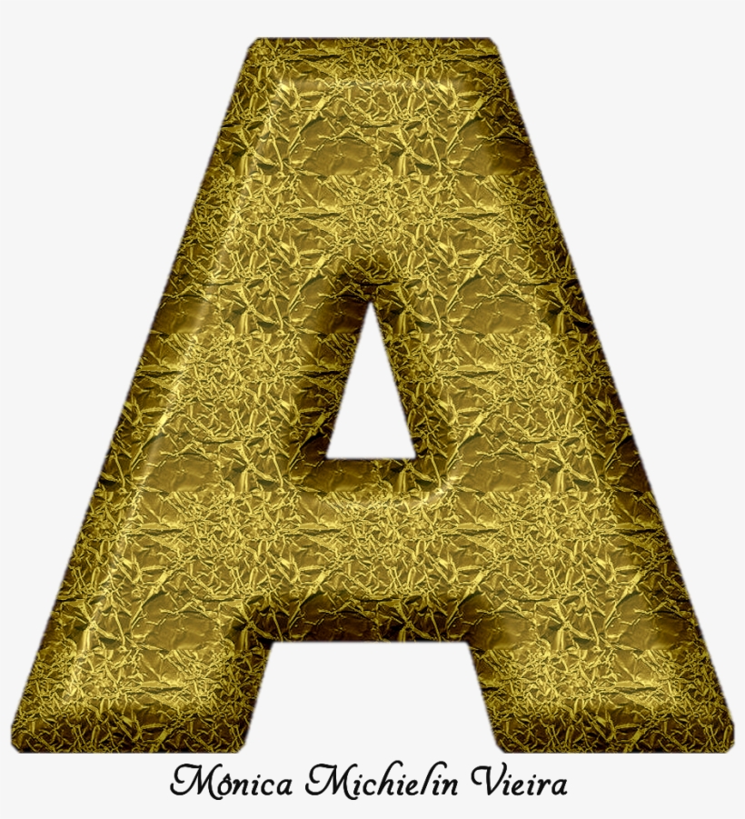Alfabeto Com Textura De Ouro Amassado Png - Triangle, transparent png download