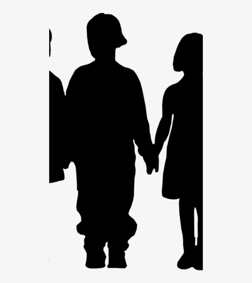 Children-500x1000 - Silhouette Children Clipart, transparent png download