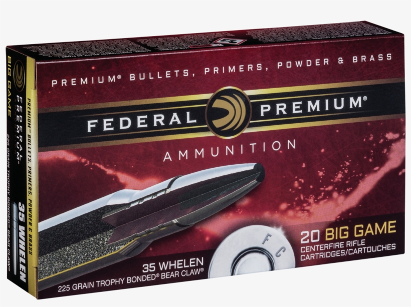 Federal P35wt1 Premium 35 Whelen 225 Gr Trophy Bonded - Federal Premium 7mm 08 Accubond, transparent png download