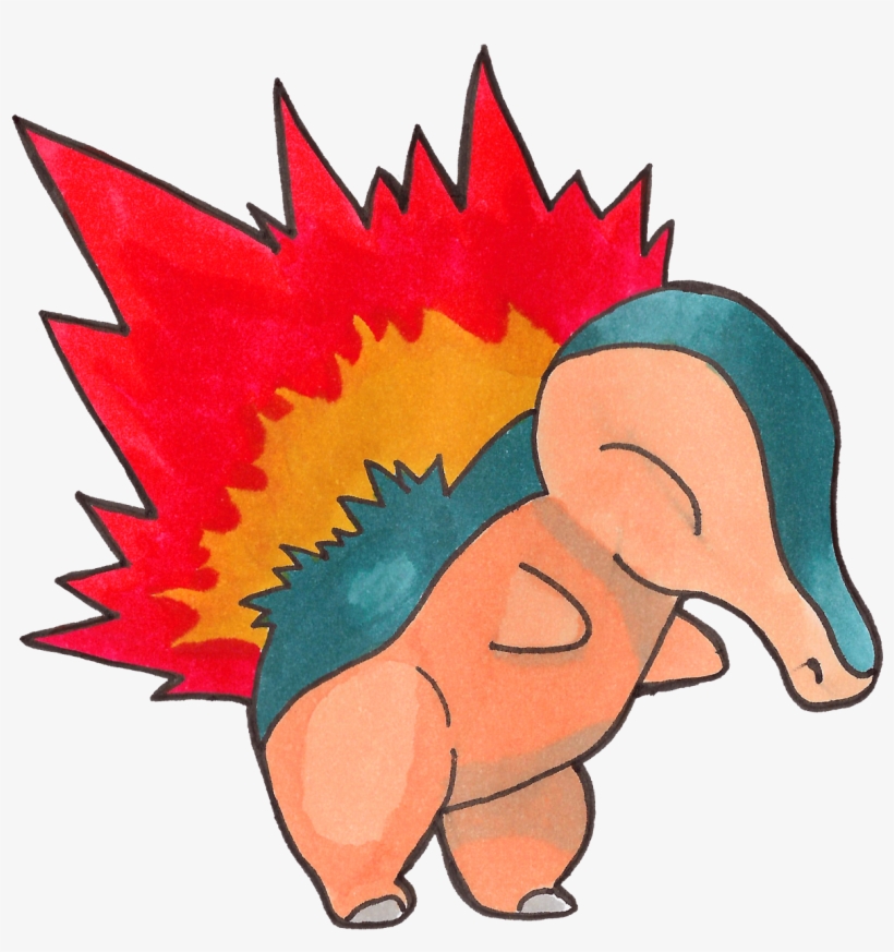 Cyndaquil The Scan Is Somehow Weird, It Looks Darker - Illustration, transparent png download