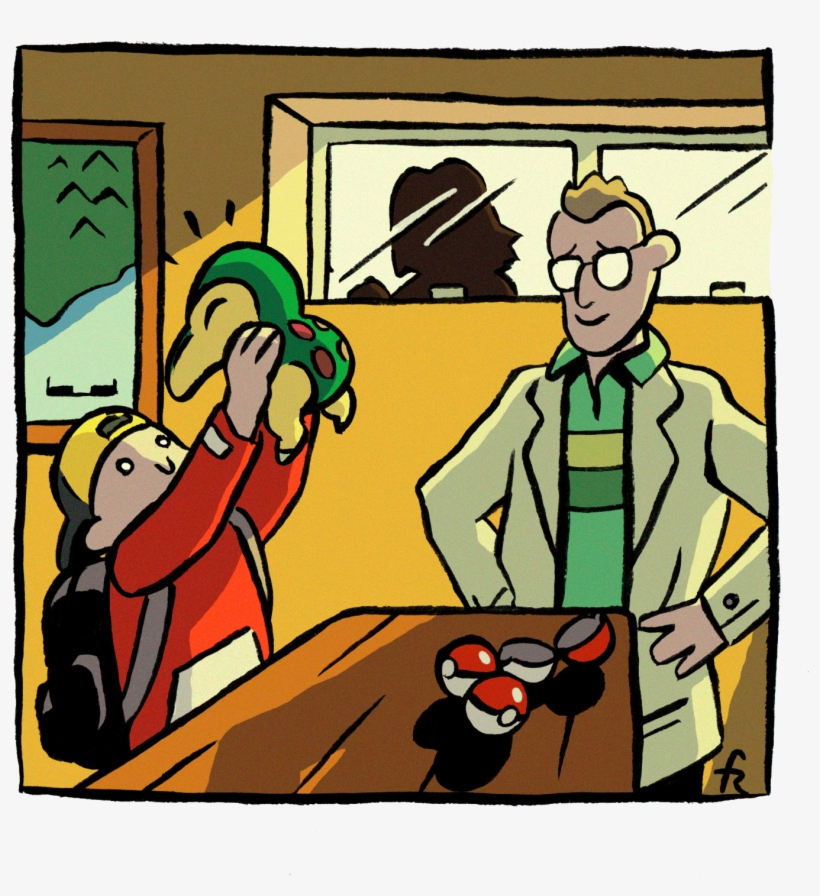 Gameboy A Pokemon Scene When You Pick Up Cyndaquil - Cartoon, transparent png download