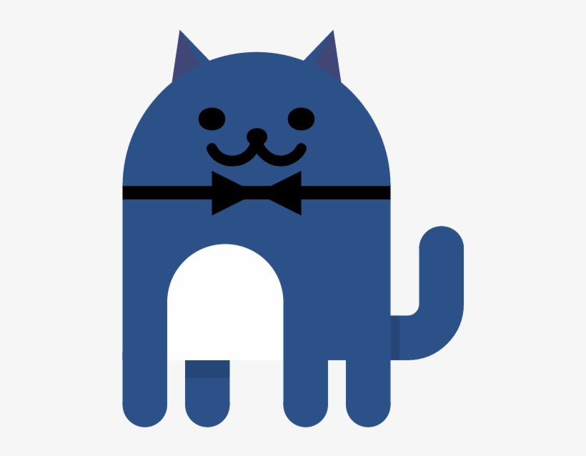 Dark Blue Cat From Android Nougat Easter Egg - Android Cat Easter Egg, transparent png download