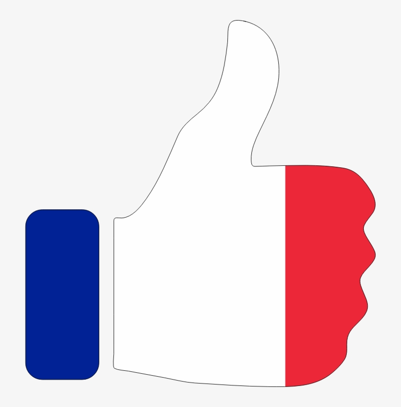 Medium Image - French Flag Thumbs Up, transparent png download