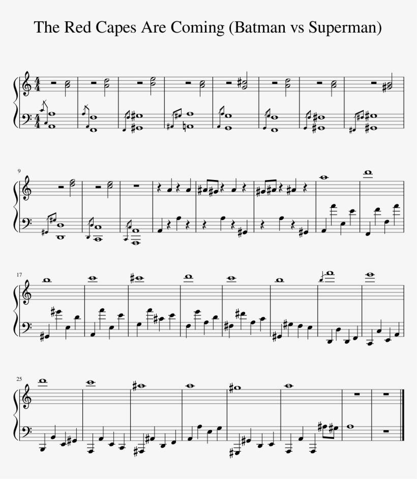 The Red Capes Are Coming Sheet Music 1 Of - Black Coast Trndsttr Sheet Music, transparent png download