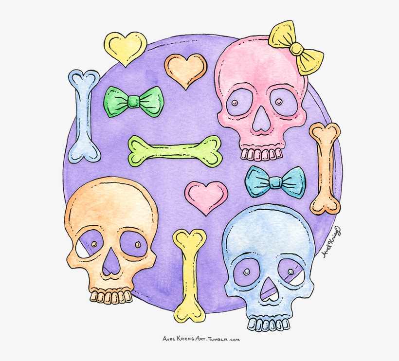 Pastel Skulls - Skull, transparent png download
