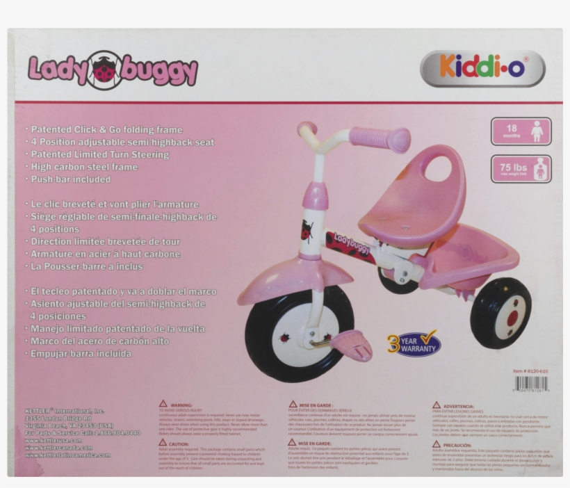Kettler Kiddi-o Ladybuggy Folding Trike, transparent png download