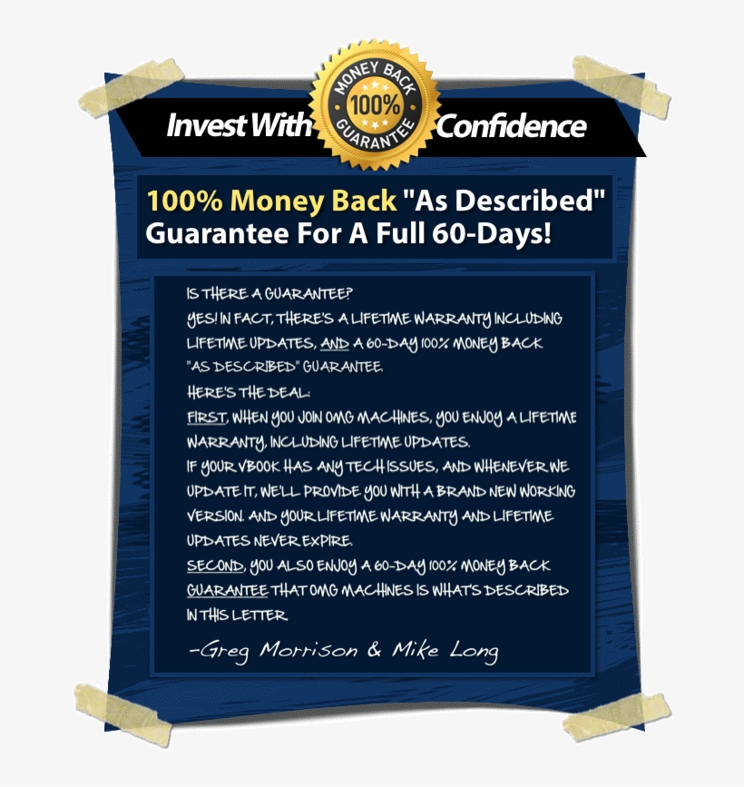 As Described Guarantee Real - 100 Money Back Guarantee, transparent png download
