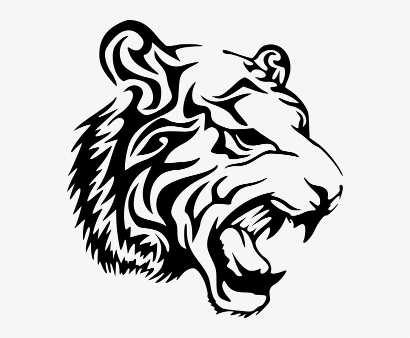 Small - Tiger Vector Black White, transparent png download