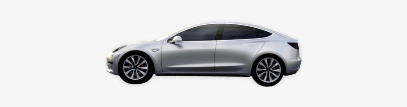Tesla Model 3 Grey Side View - Tesla Model 3 Side View, transparent png download