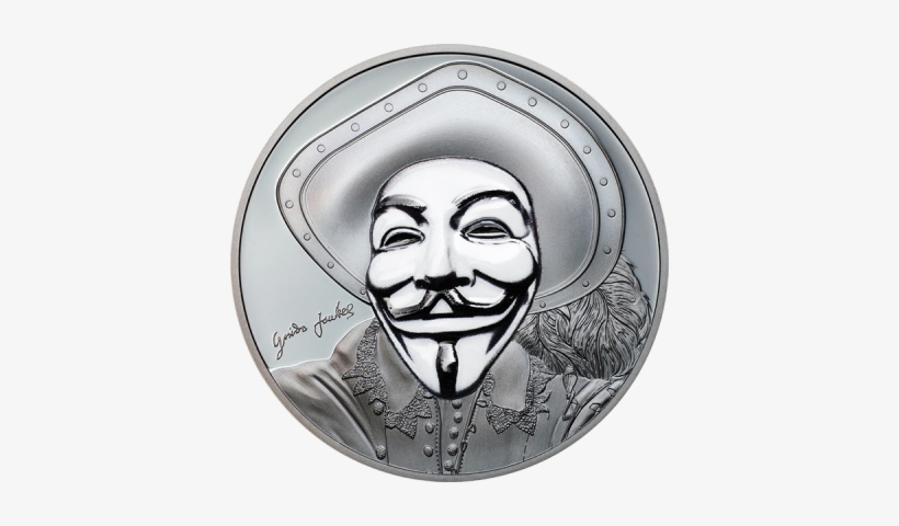 Cook Islands 2017 5$ Historic Guy Fawkes Mask Ii 1 - 2018 10z Silver Griffin, transparent png download