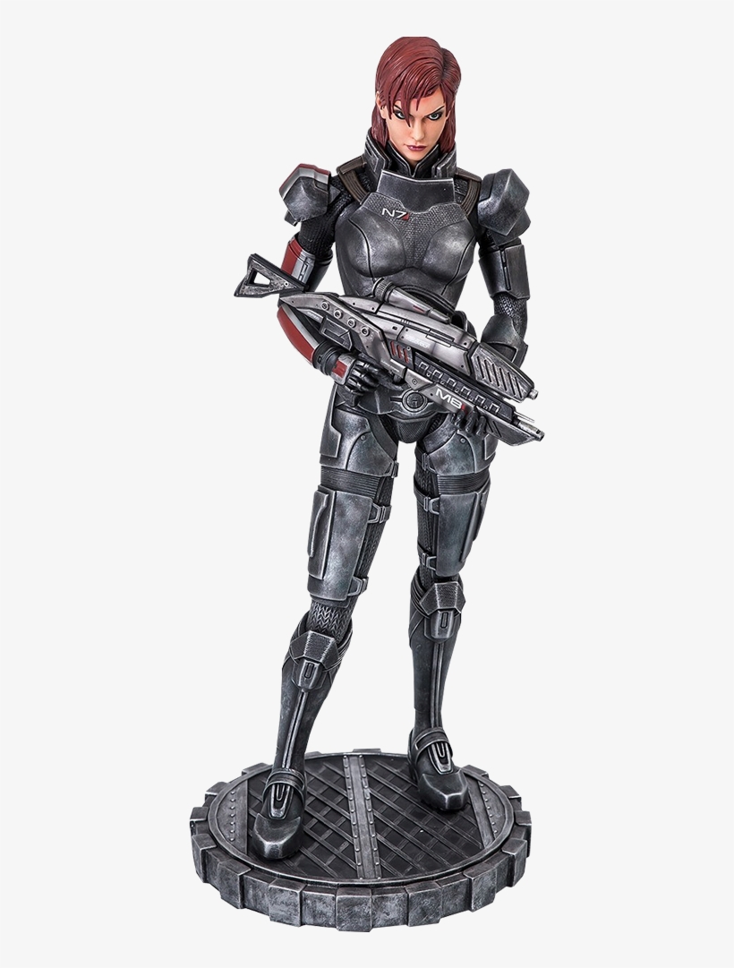 20" Mass Effect Statue Femshep - Mass Effect De Gaming Heads, transparent png download
