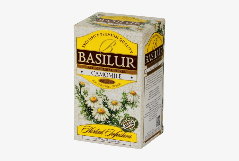 Basilur Camomile 20 Tea Bags Caffeine Free - Basilur Herbal Infusion Foil Enveloped Tea Bags, Chamomile,, transparent png download