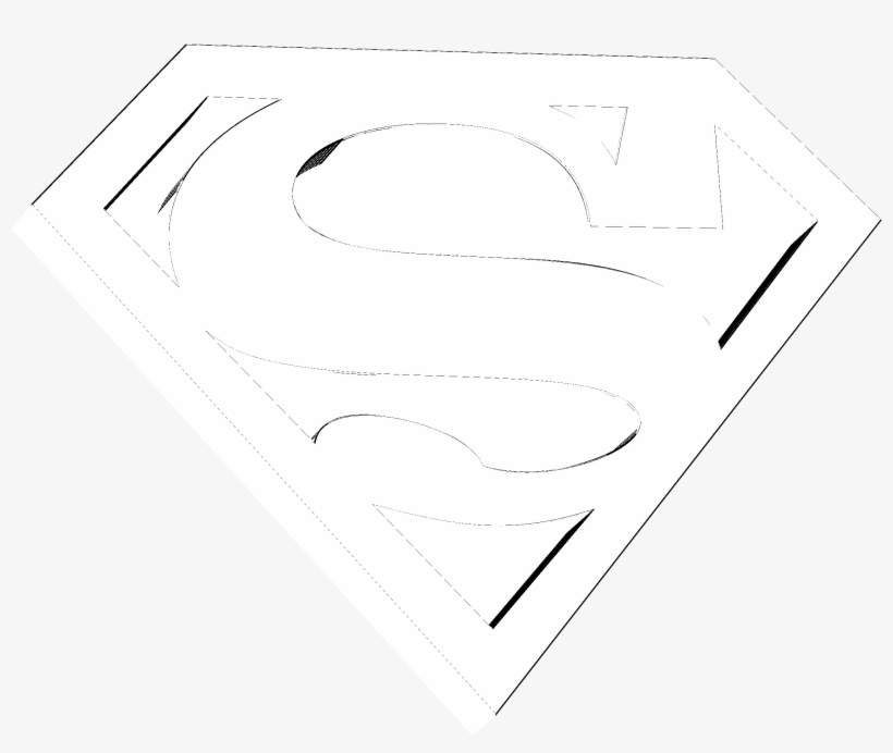 Superman Logo Black And White - Line Art, transparent png download