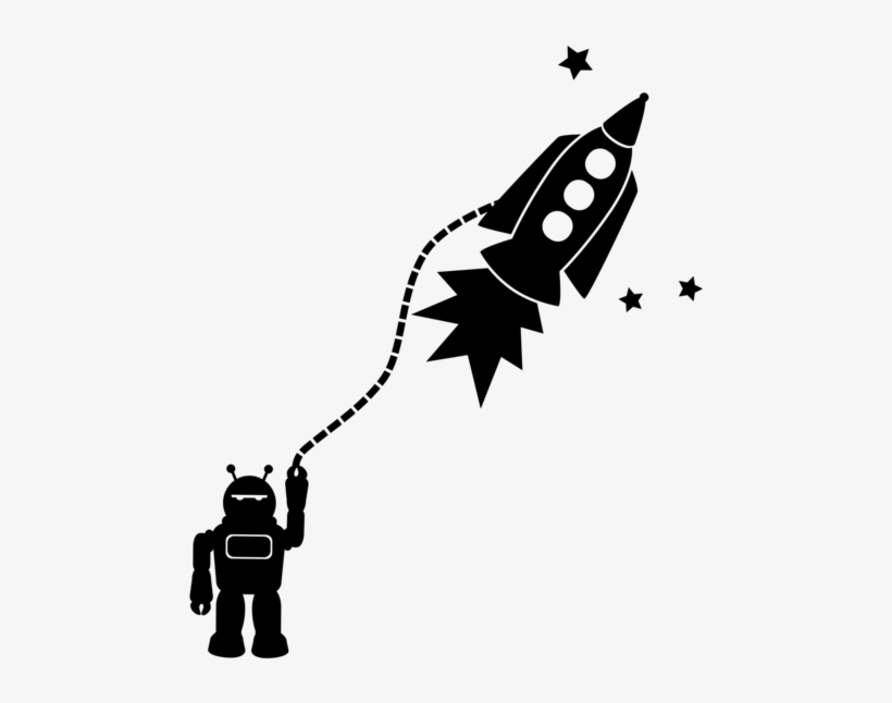 Tether - Aimee Wilder Designs Robots Throw Pillow Color: Classic,, transparent png download