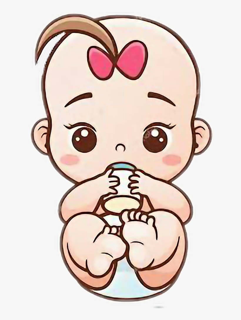 Report Abuse - Carton Baby With Baby Bottle, transparent png download