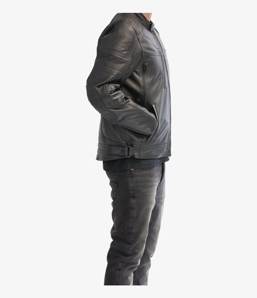 Technical Leather Jacket With Xtm - Leather Jacket, transparent png download