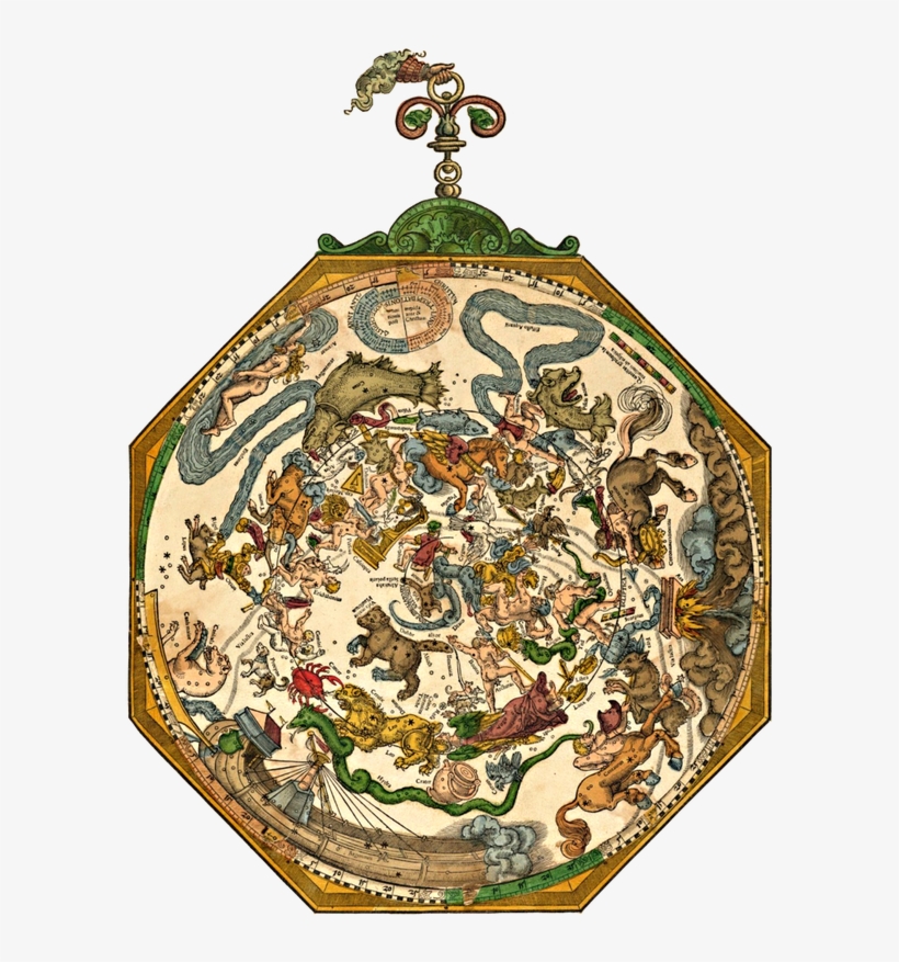 Many Classical Figures And Asterisms Composed Of Bright - Ms 1517 The Positions Of The Constellations In The, transparent png download