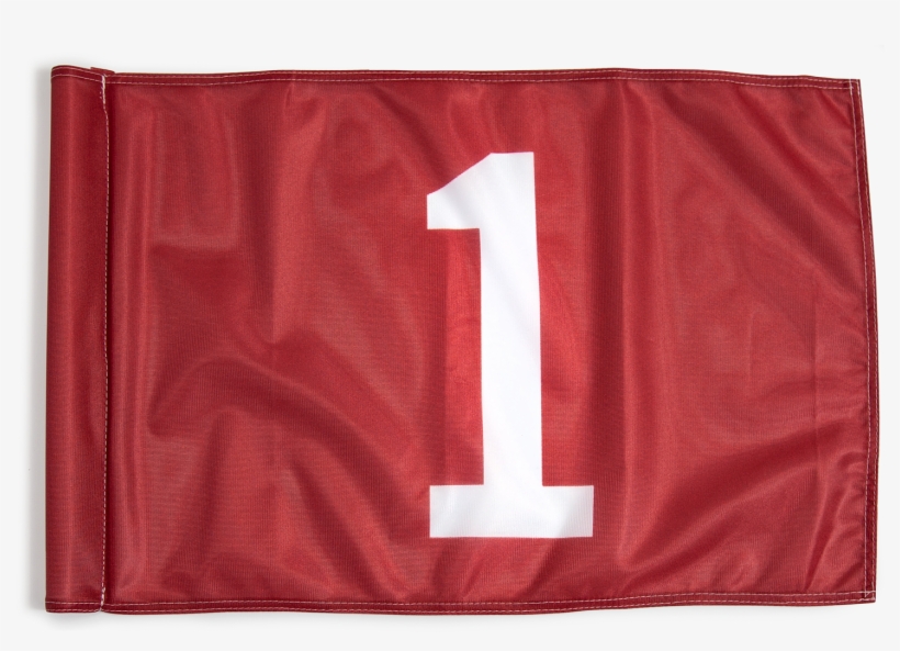 White On Red Background Golf Flag - Leather, transparent png download