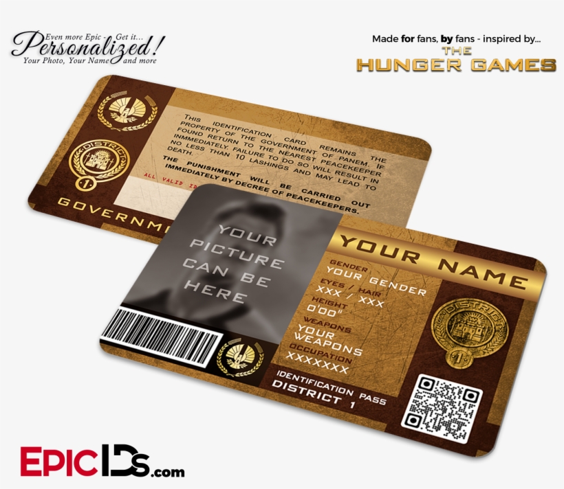 The Hunger Games Inspired Panem District 1 Identification - Peacekeeper From The Hunger Games, transparent png download